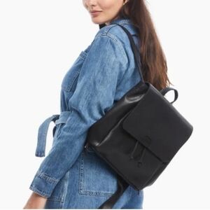 Able Black Leather Backpack